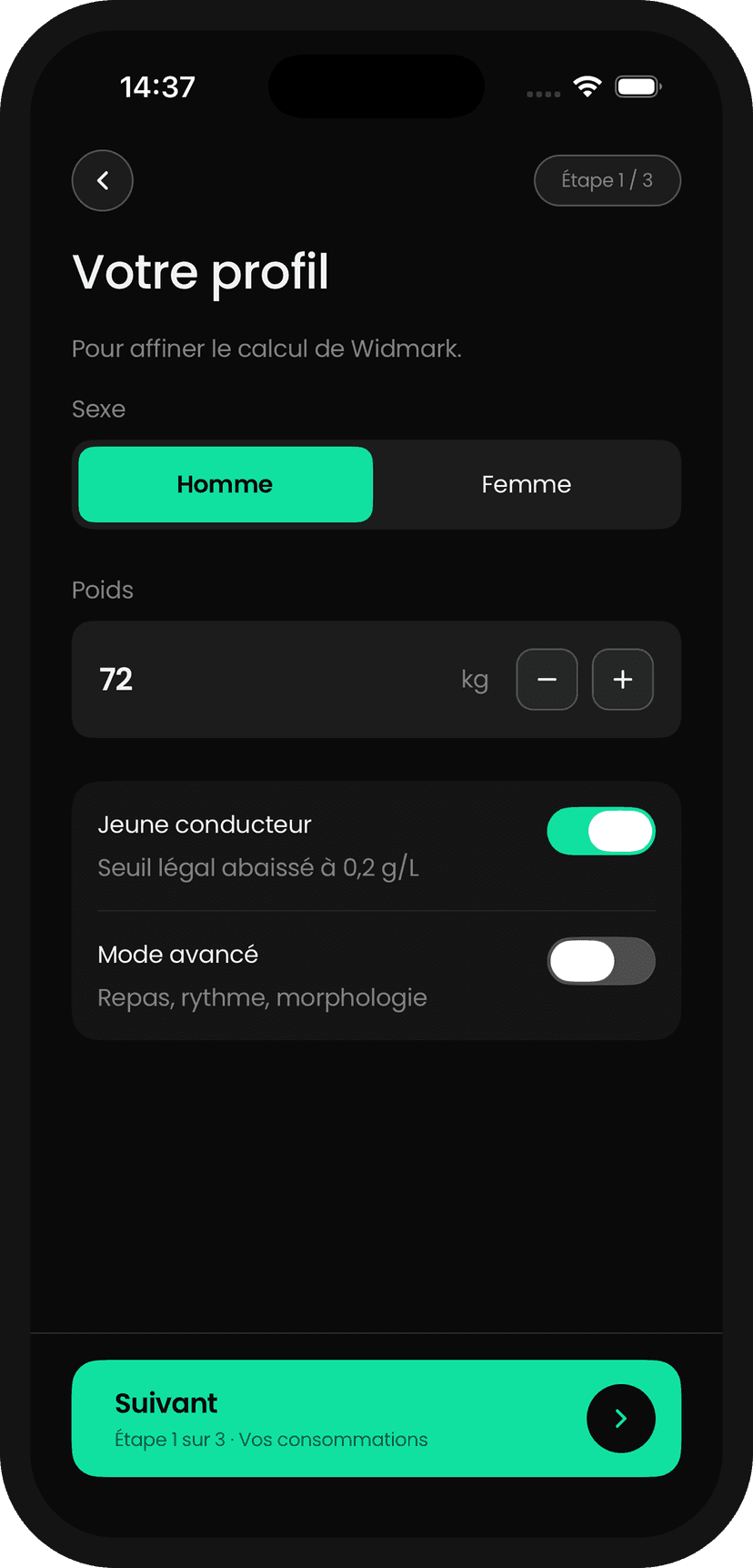 Étape 1 • Votre profil